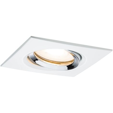 Paulmann Nova Spot encastrable pour salle de bains jeu LED GU10 7 W IP65 blanc mat, chrome S309611
