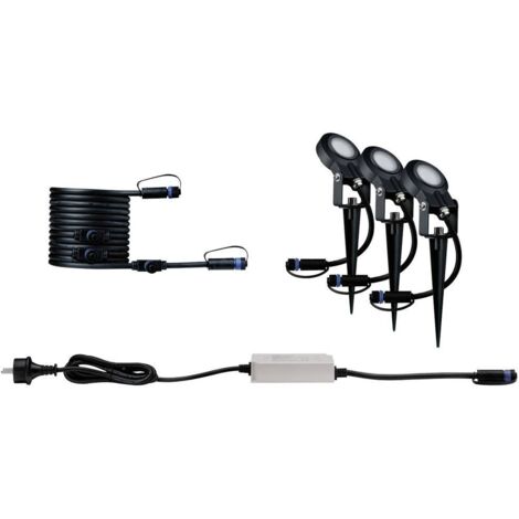 Paulmann P+S Spot Set Sting 2200K 94729 Système d'éclairage Plug&Shine kit de démarrage pour projecteur de jardin à LED LED 18.9 W or anthracite X522872