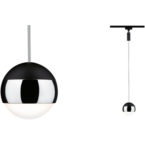 Paulmann Pendel Capsule Luminaire sur rail haute tension URail LED intégrée 6 W LED noir (mat), chrome S868222