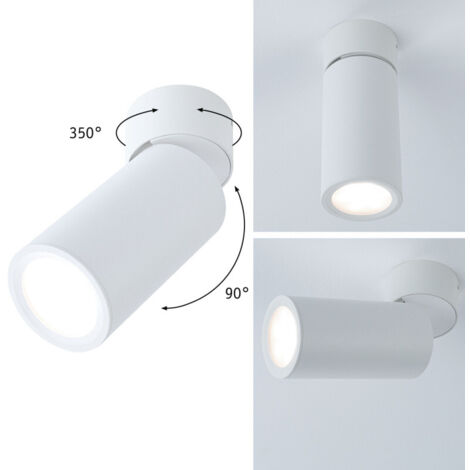 Paulmann Plafonnier LED blanc matte design industriel