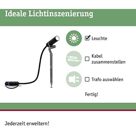 Paulmann Plantini 93997 Sistema d'illuminazione Plug&Shine Faretto LED da giardino LED (monocolore) 2.5 W Bianco caldo