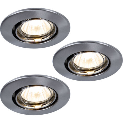 PAULMANN - SET 3 FARETTI LED DA INCASSOORIENTABILI/ROTONDI IN FERRO SPAZZOLATO 3x35W / 105VA / GU4 / 35mm