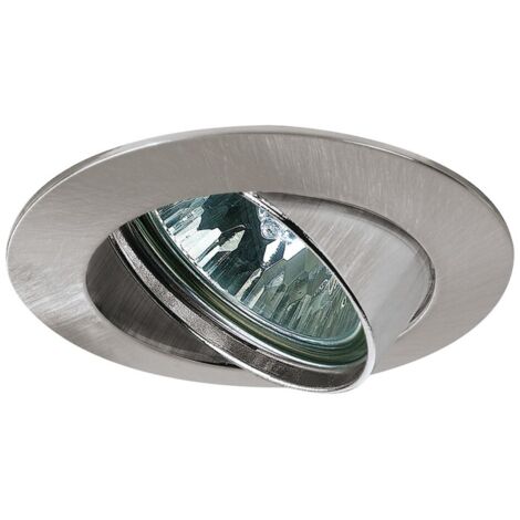 PAULMANN - SET 4 FARETTI LED DA INCASSOORIENTABILI - ROTONDI IN FERRO SPAZZOLATO - GU5.3 / 140W