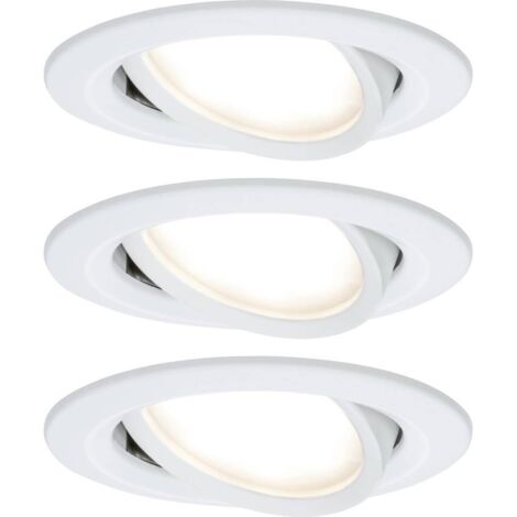 Paulmann – Spot encastrable 93449 jeu de 3 LED 18 W – Couleur blanche chaude 2700 K – Aluminium – Angle de diffusion 110° – Profondeur 45 mm