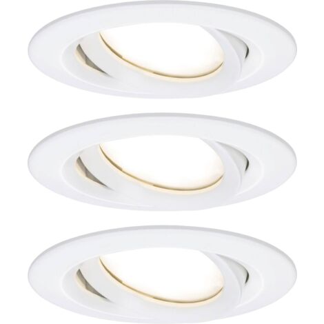 Paulmann Spot encastrable pour salle de bains jeu de 3 18 W blanc mat X236312