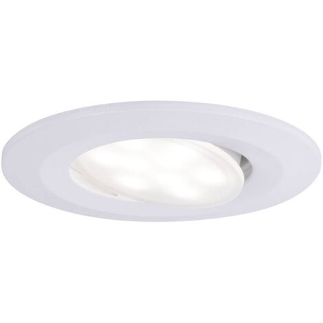 Paulmann – Spot encastrable salle de bains 6.5 W IP65 blanc mat – Lumière neutre 4000 K – Angle de diffusion 100° – Installation facile 68 mm - Q718052