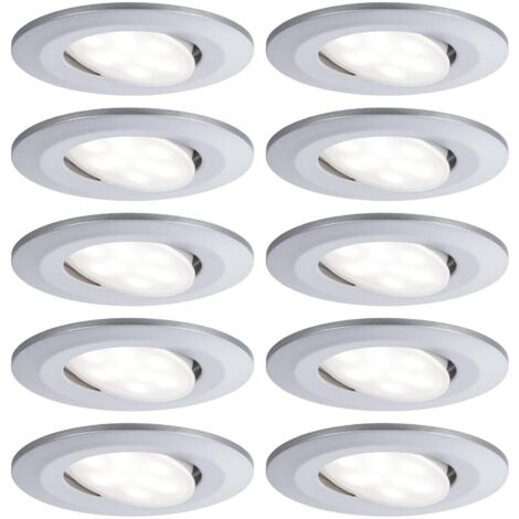 Paulmann Spot LED encastrable pour salle de bains jeu de 10 60 W chrome (mat) X236232