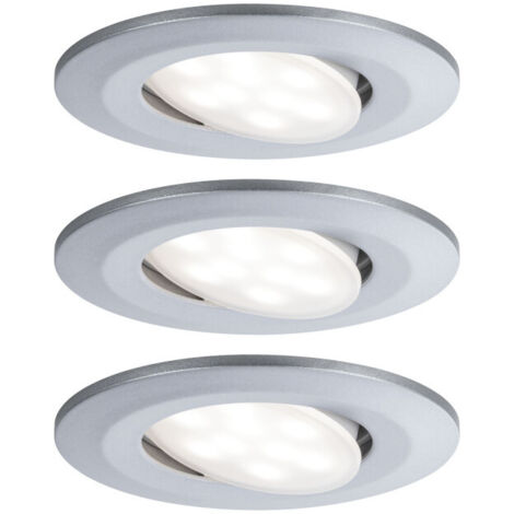 Paulmann – Spot LED encastrable salle de bains – Lot de 3 – 18 W – IP65 – Chrome mat – Lumière blanc neutre 4000 K – Faible profondeur d'encastrement