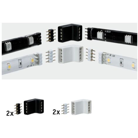 Paulmann YourLED Eck-Verbinder 4er Pack weiß schwarz Kunststoff Lichtbänder