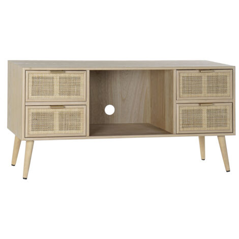 Paulownia Meuble TV MDF 120x42x60 Natural Grid MDF Paulownia Farbe Multicolore Familienbuffets et Möbel T Details