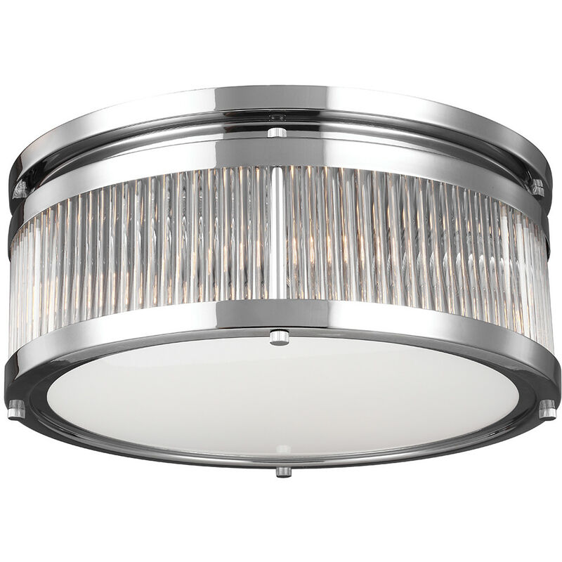 Paulson - 4 Light Bathroom Flush Mount Ceiling Light Chrome IP44, G9 - Elstead