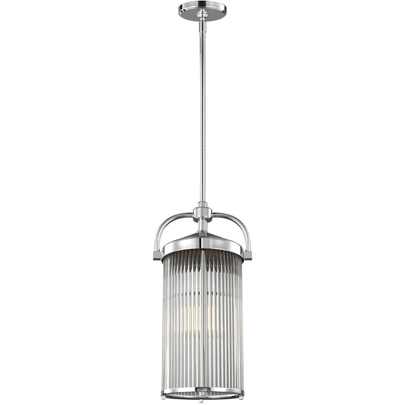 Paulson - 3 Light Ceiling Pendant Light Chrome IP44, G9 - Elstead