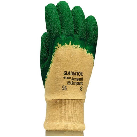 Paume Enduite. Poignet Tricot.longueur 230-260 Mm. Vert. Taille 8
