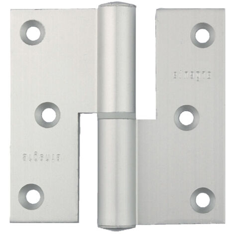 Paumelle 100x85mm bouts carrés droite aluminium argenté - ARGENTA - 4100106
