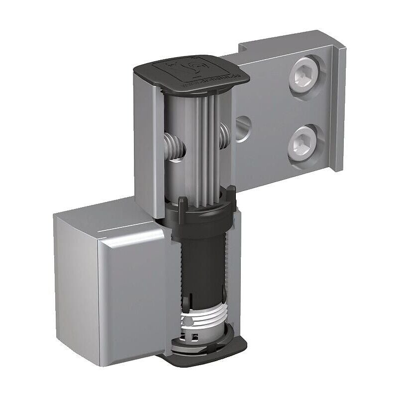 Hahn - Paumelle 2 lames pour menuiserie aluminium sans fixation axe à 20 mm entraxe 62,5 mm noir mat 9005