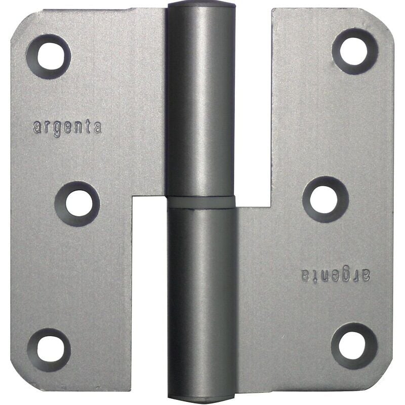 Arlu - Paumelle 80 x 80 mm droite aluminium anodisé argent à bouts ronds - argenta