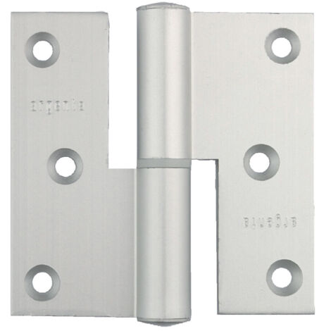 Paumelle 80x80mm bouts carrés gauche aluminium argenté - ARGENTA - 8080101
