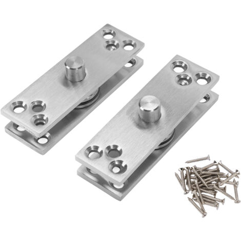 Paumelle à Cardan Inox Rotation 360° pour Porte de Bibliothèque Vitrée Porte Invisible Lourde Kit de 2 avec 32 Vis