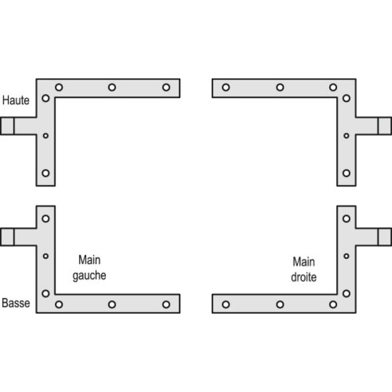 Paumelle de milieu gauche hauteur 600 mm à boule en acier phorétique noir à visser pour volets et portail