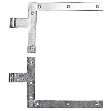 Paumelle équerre à grand écartement acier zingué hauteur 220 mm