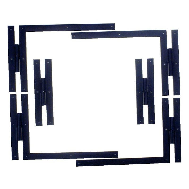 Ferrage à plat complet pour volet comprenant 4 paumelles équerres H 350 x L 500 x l 35 mm et 2 paumelles de milieu H 350 x l 35 mm - TORBEL