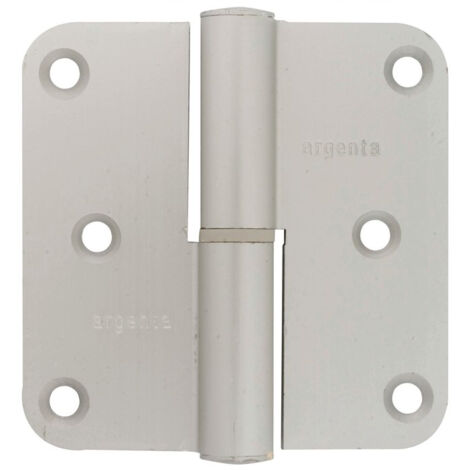 Paumelle gauche en aluminium anodisé argent - 80 x 80 mm - Argenta