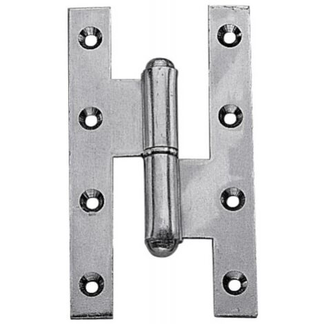 Paumelle gauche menuiserie bois renforcée nœuds ronds grand écartement avec lames à bouts carrés acier 160 x 100 mm - FAURE