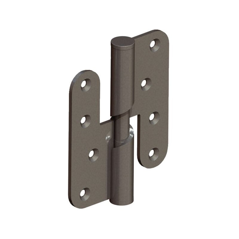 Paumelle Helicoïdale - Bouts Ronds - Noeud Plat Ø16 Bague Inox - Gau Che 100x86