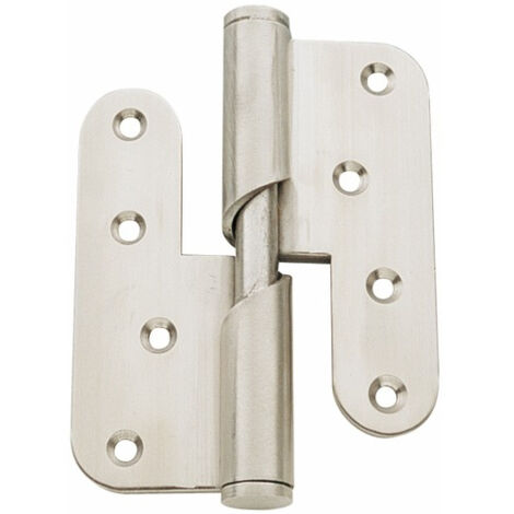 Paumelle hélicoïdale Notre Selection 1716GI inox brossé 100x86 mm droite
