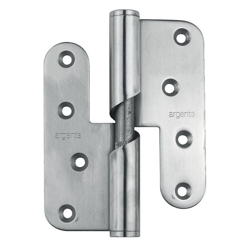 Paumelle menuiserie bois à Hélice inox, 100x86x3, gauche montant Argenta
