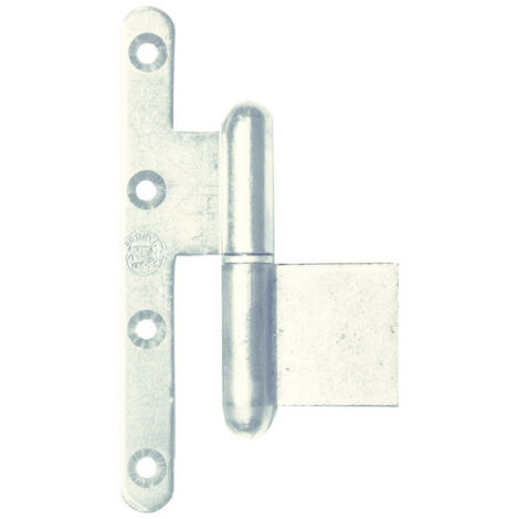 Paumelle mixte La Loutre Sedan® 140x70mm zingué blanc bouts ronds droite - JARDINIER MASSARD - J534100