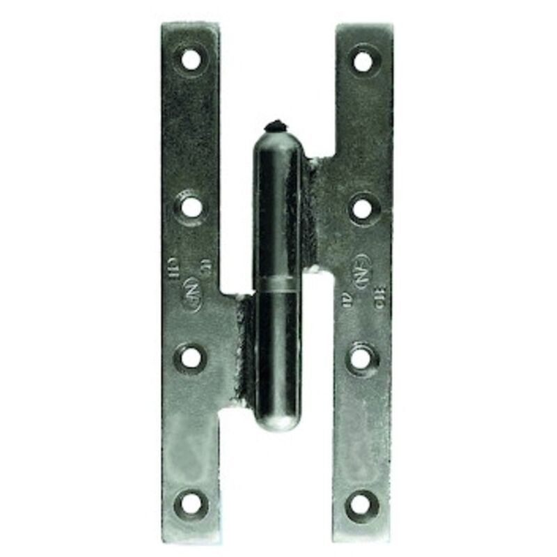 Torbel - Paumelle standard bout carré pour menuiserie bois type picarde 190 x 70 - Hauteur totale : 190 mm - Largeur totale : 70 mm - Sens : gauche