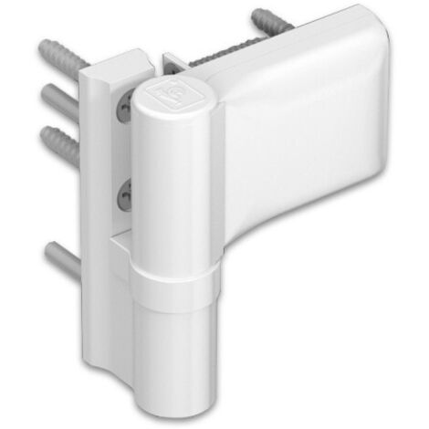 Paumelle pour porte PVC KT-SN – Largeur 20 mm – Recouvrement 15-20 mm – Finition laquée blanc RAL 9016 – Aluminium – Poids max 80 kg – Hahn