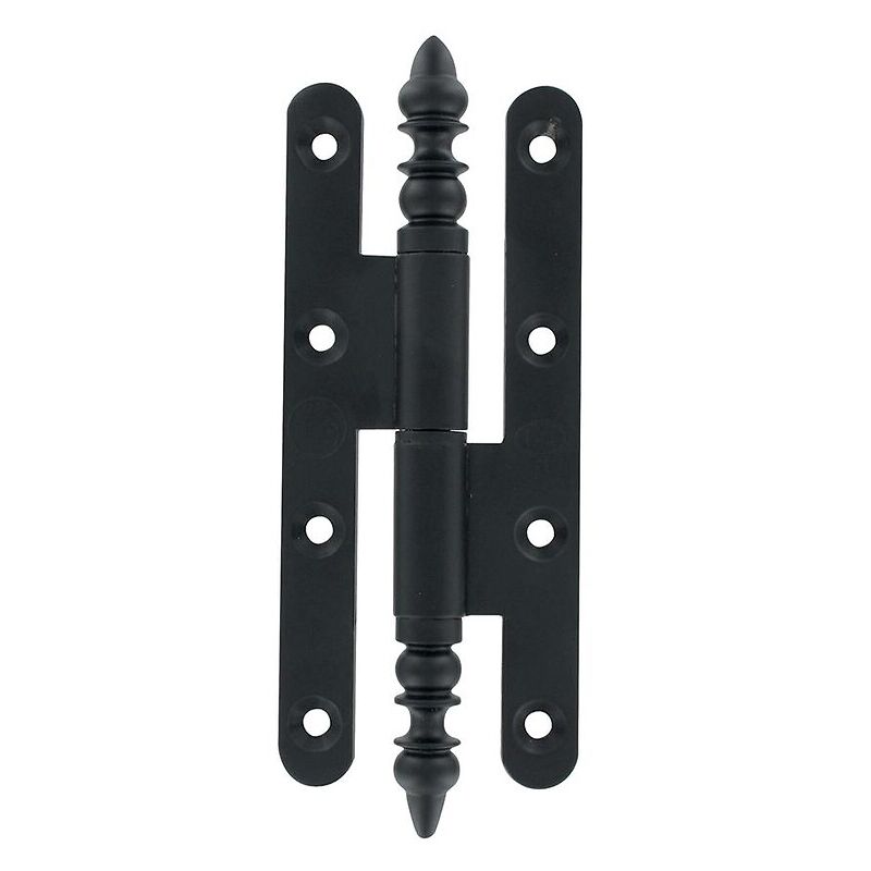 Bros - paumelle rustique acier en 80 x 45 mm patiné vern, bout rond, gauche