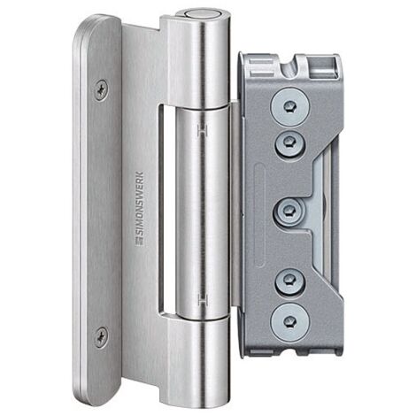Paumelle standard pour menuiserie bois BAKA 3D bout rond - Hauteur totale : 140 mm - Largeur totale : 55 mm - Sens : réversible - SIMONSWERK