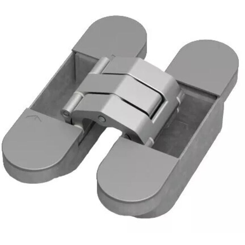 Argenta - Paumelle technique invisible Tyo - charge 60/80 kg - par carton de 3 - zamak - finition chromé mat et caches gris