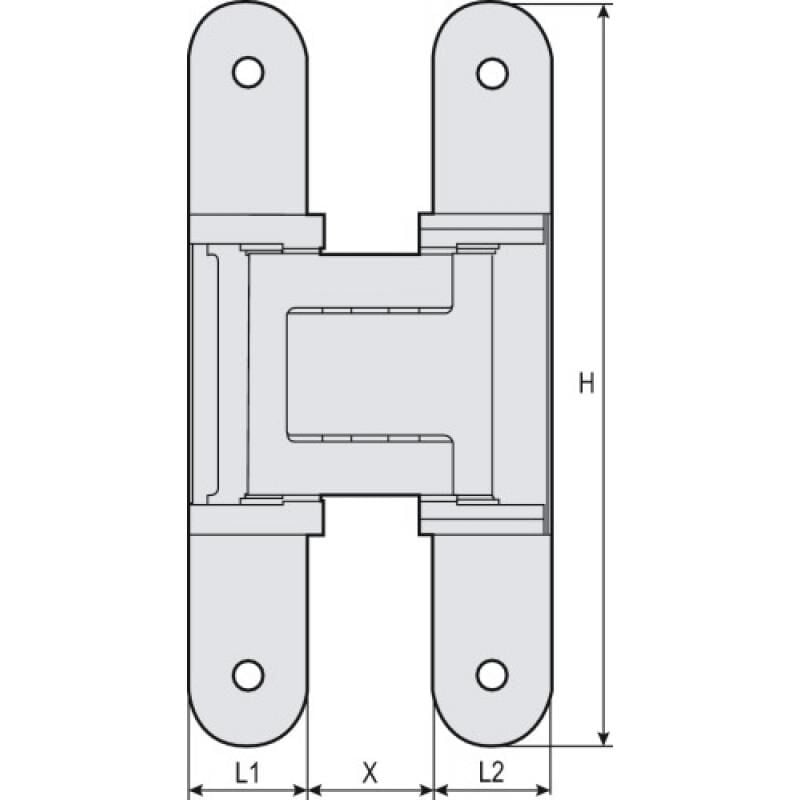 Simonswerk - Paumelle Tectus te 340 3D nickel mat en boîte de 2