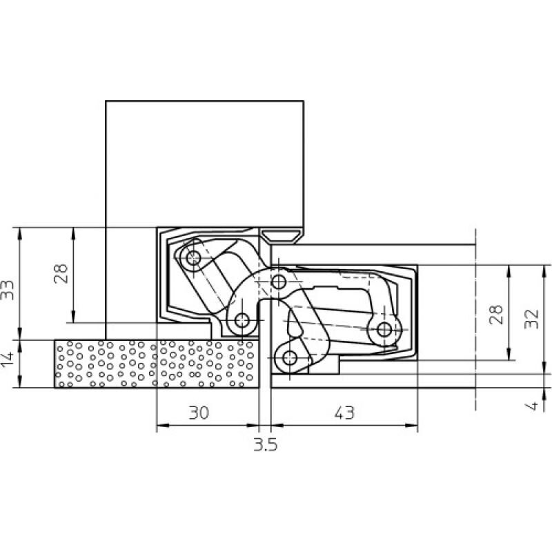Simonswerk - Paumelle Tectus te 541 fvz 100 kgs en boîte de 2 paumelles fintion laqué argent F1