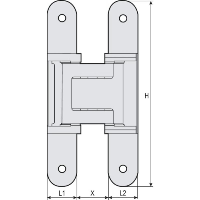 Simonswerk - Paumelle Tectus te 640 3D laqué argent en boîte de 2