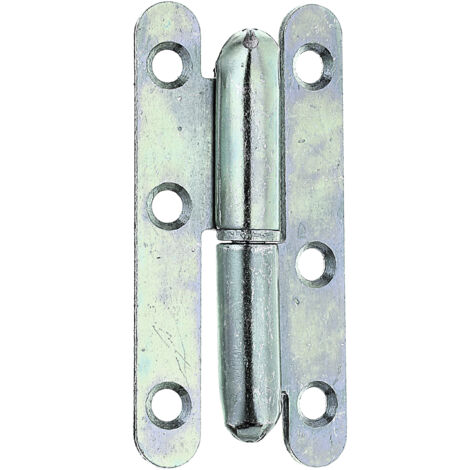 Paumelle universelle type Paris 80 x 40 mm – Acier galvanisé bleu – Utilisable à gauche ou à droite – Marque Alberts