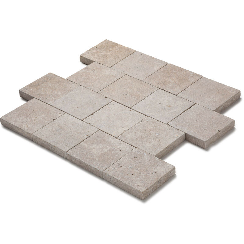 Ro'ma Nature - Pavé extérieur Pierre Naturelle Sinai - 15x15x3 cm - Beige