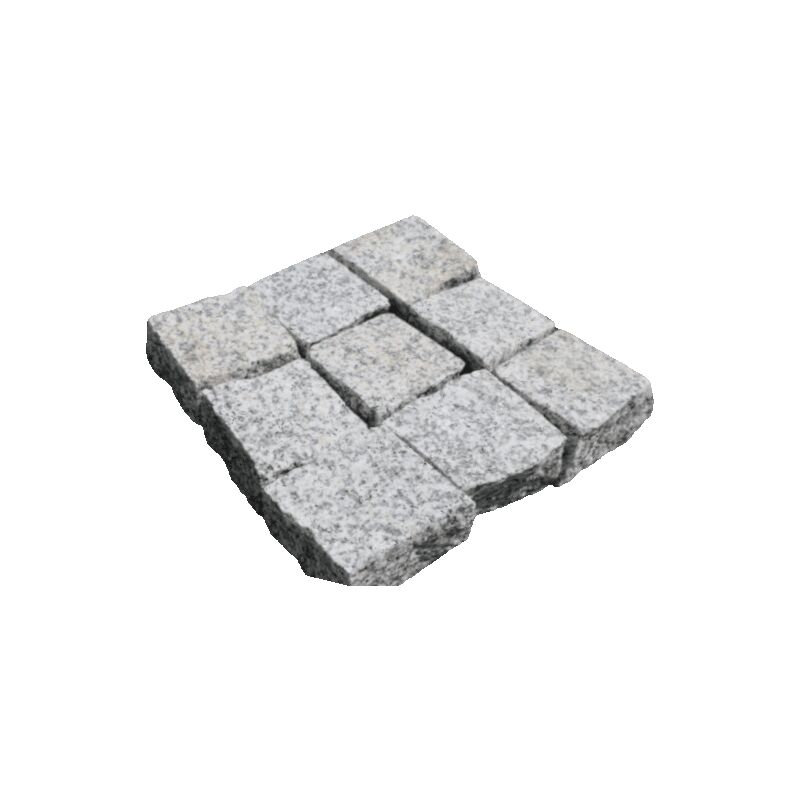 Capri - Pavé Granit Rauma 10x10cm, ép.6cm - Blanc, Gris