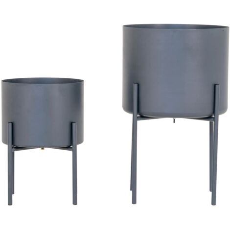 Pavia Ensemble de supports pour fleurs, 2 pièces, gris.