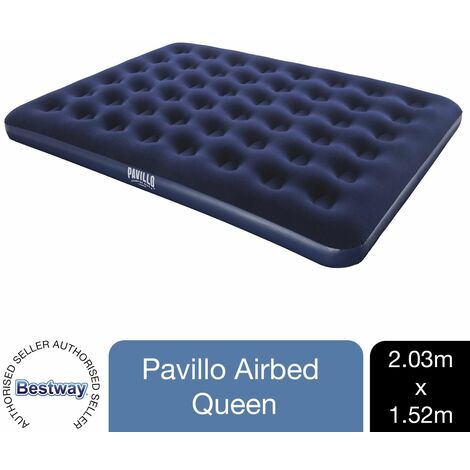 Pavillo Flocked Blow up Inflatable Airbed Camping Mattress 191 x 137 x 22cm