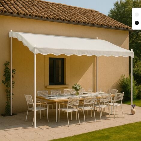 ELIOS PARASOLS Pavillon 3x2 Meter Garten Stahl Café Hotel Pergola Farbe: Weiß