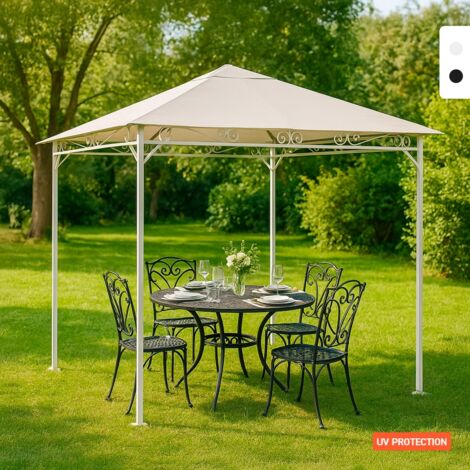 Pavillon 3x3 Meter Garten Stahl winddicht Style UV - Weiß