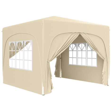 Pavillon 3x3m déperlant, résistant à l’hiver et UV 50+. Robuste et pliable, avec 4 panneaux latéraux et sac de rangement. Parfait pour le jardin, le camping et la plage.
