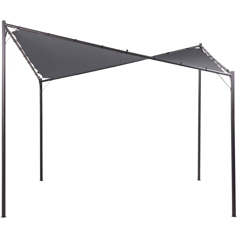 Beliani Pavillon Aventine Metall 300 Cm 300 Cm Dunkelgrau