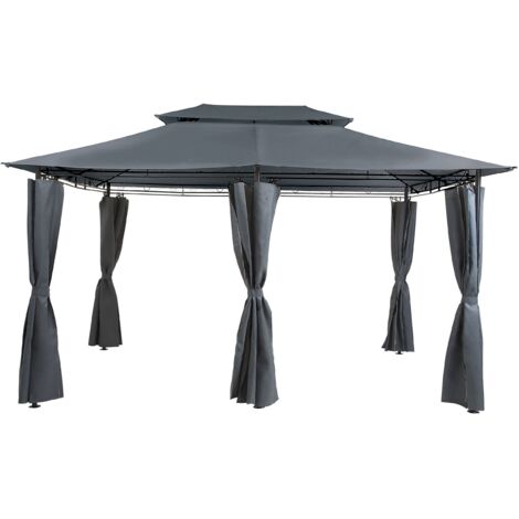 Pavillon COLOS Metall 400 cm 300 cm Graphitgrau
