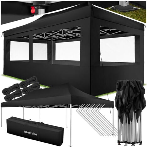 Pavillon de jardin avec cadre en aluminium 6 x 3 m, Pliable et réglable en hauteur